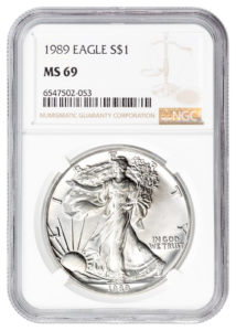 1989-S 1 oz Silver Eagle NGC