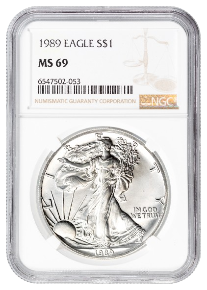 1989-S 1 oz Silver Eagle NGC