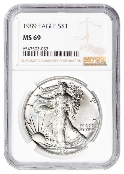 1989-S 1 oz Silver Eagle NGC