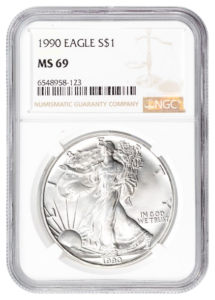 1990-S 1 oz Silver Eagle NGC