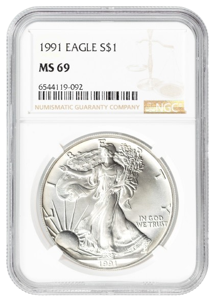 1991-S 1 oz Silver Eagle NGC