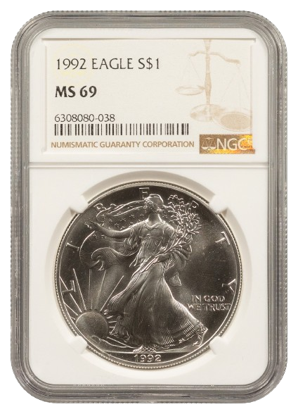 1992-S 1 oz Silver Eagle NGC