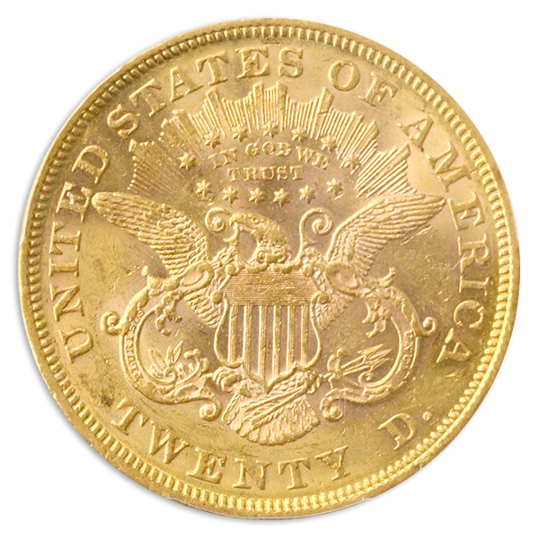 1872 $20 Liberty PCGS AU58 CAC