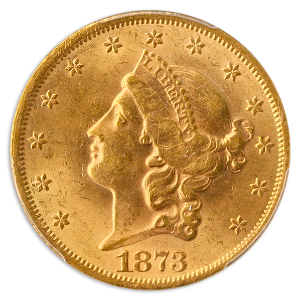 1873 $20 Liberty Open 3 PCGS MS62 1873 $20 Liberty Open 3 PCGS MS62
