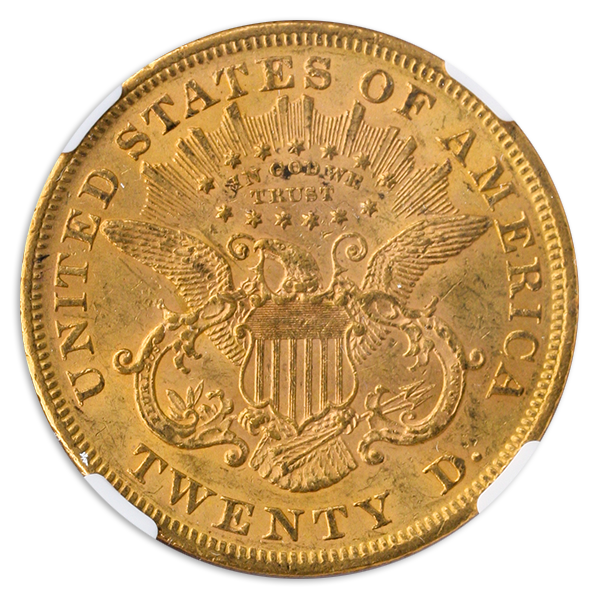 1873 $20 Liberty Open 3 NGC AU55 CAC 1873 $20 Liberty Open 3 NGC AU55 CAC