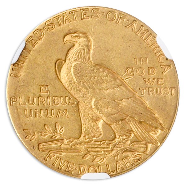 1909-O $5 Indian NGC AU53 CAC