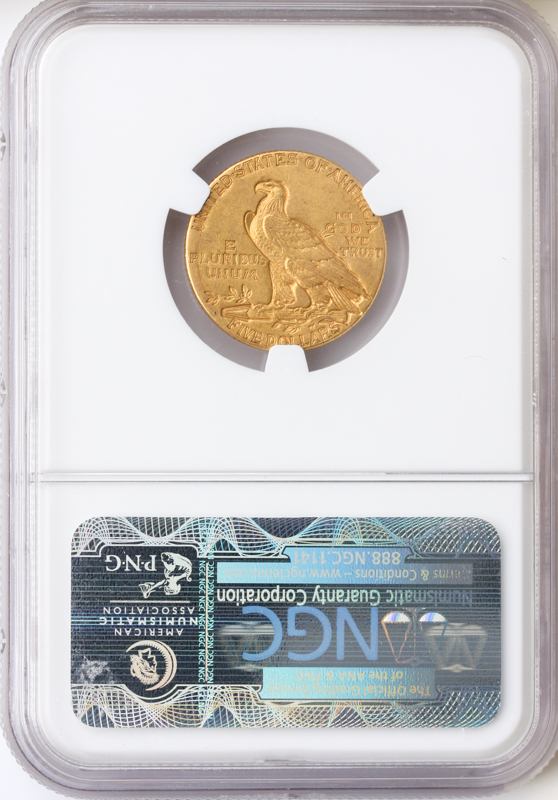 1909-O $5 Indian NGC AU53 CAC