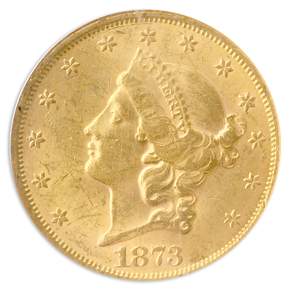 1873 $20 Liberty Open 3 Gold Coin NGC Mint State 61(MS61) 1873 $20 Liberty Open 3 Gold Coin NGC Mint State 61(MS61)