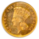 1883 $3 Indian Princess PCGS MS65