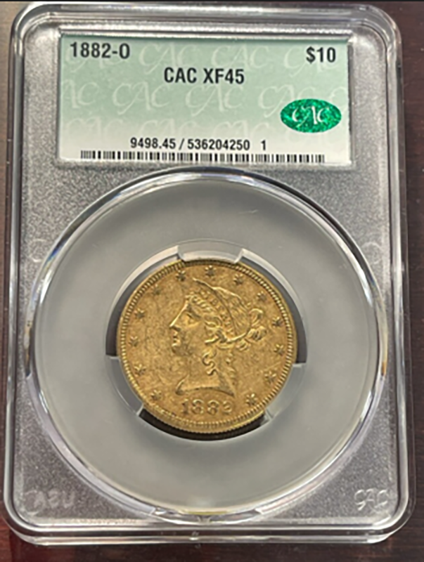 1882-O $10 Liberty CACG XF45