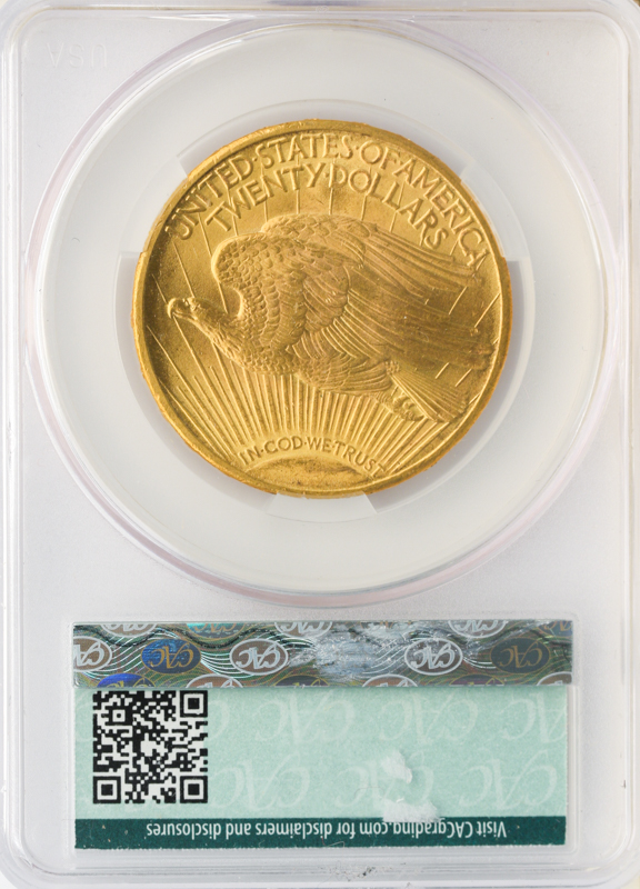 1911 $20 Saint Gaudens CACG MS65 +