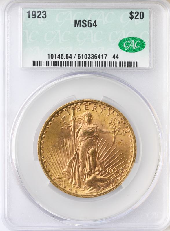1923 $20 Saint Gaudens CACG MS64