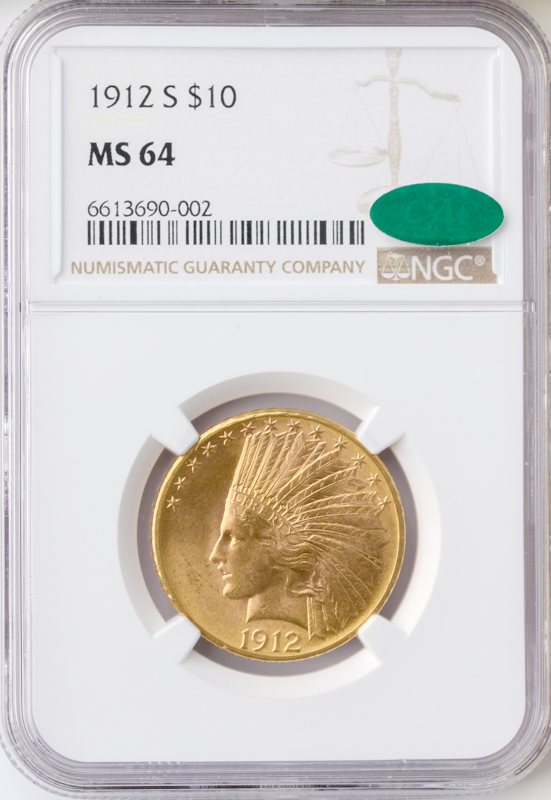 1912-S $10 Indian NGC MS64