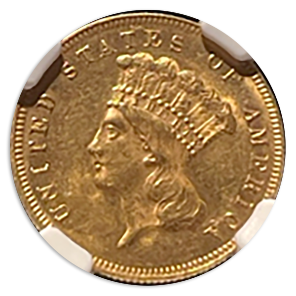 1878 $3 Indian Princess NGC MS62 CAC
