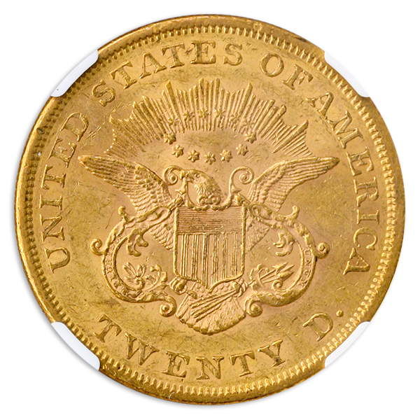 1861 $20 Liberty NGC AU58 CAC 1861 $20 Liberty NGC AU58 CAC
