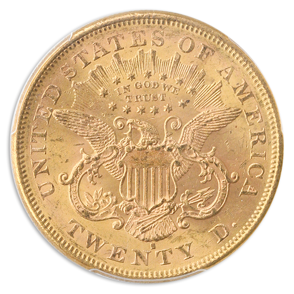 1876-S $20 Liberty PCGS MS62 CAC 1876-S $20 Liberty PCGS MS62 CAC