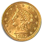 1892 $2.50 Liberty CACG MS64