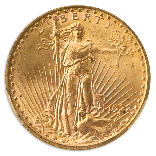 1922 $20 Saint Gaudens CACG MS64
