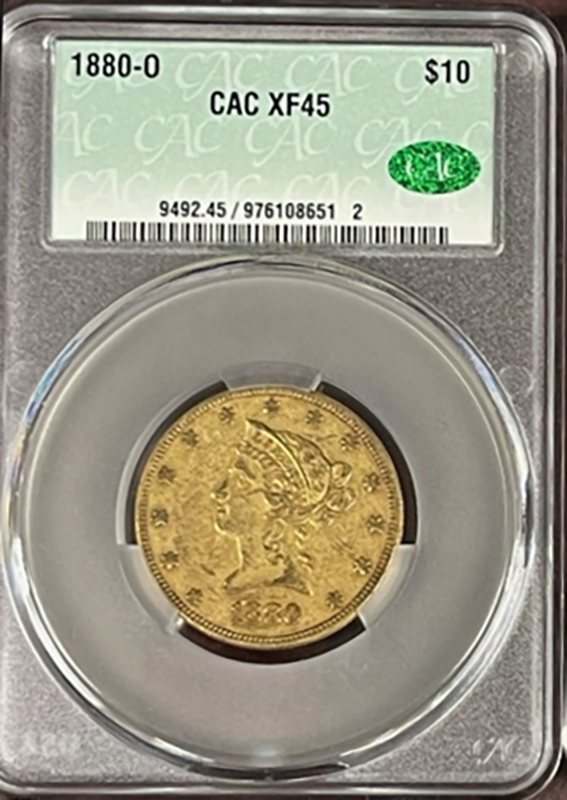 1880-O $10 Liberty CACG XF45