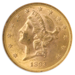 1893 $20 Liberty NGC MS62 CAC