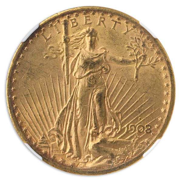 $20 ST GAUDENS 1908-S NGC