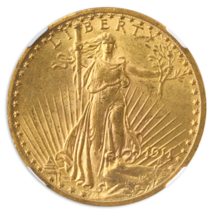 1911 $20 Saint Gaudens NGC MS62 CAC
