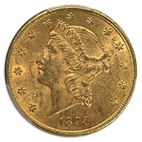 1893-CC $20 Liberty PCGS MS60 CAC