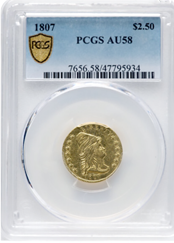 1807 $2.50 Draped Bust PCGS AU58