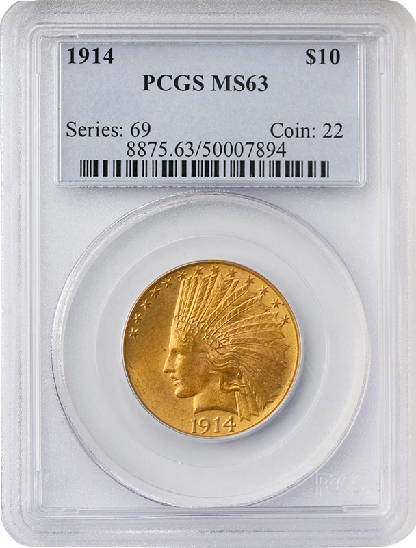 1914 $10 Indian PCGS MS63