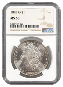 1883-O Morgan $1 NGC MS65
