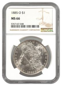 1885-O Morgan $1 NGC MS66