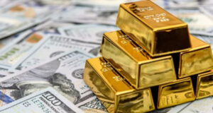 Gold on American dollar bills 