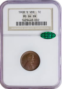 1909-S VDB  Lincoln Cent NGC MS64 BN CAC