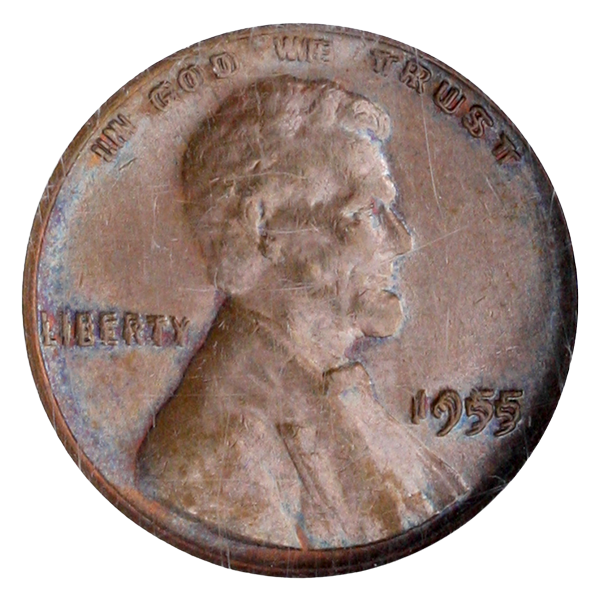 1955 Double Die Lincoln Cent NGC MS63 Brown