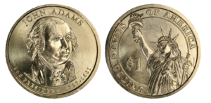2007 $1 Missing Edge Lettering John Adams 