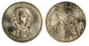 2007-P $1 Doubled Edge Lettering Overlap John Adams