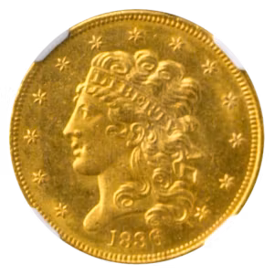 1836 $5 Classic Block 8 NGC MS63 CAC +