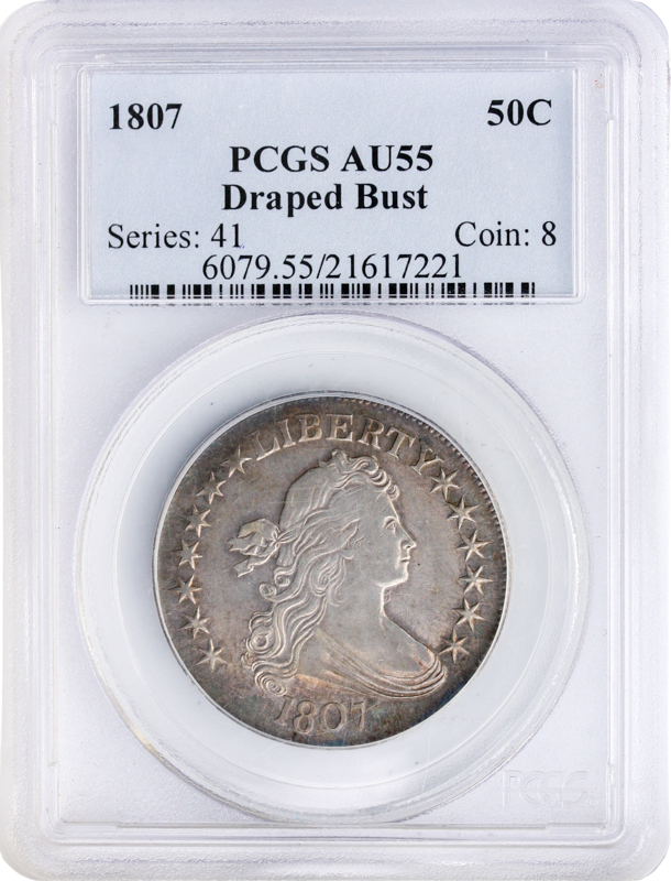 1807 Draped Bust Half Dollar PCGS AU55