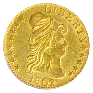 1802/1 $5 Draped Bust PCGS AU53