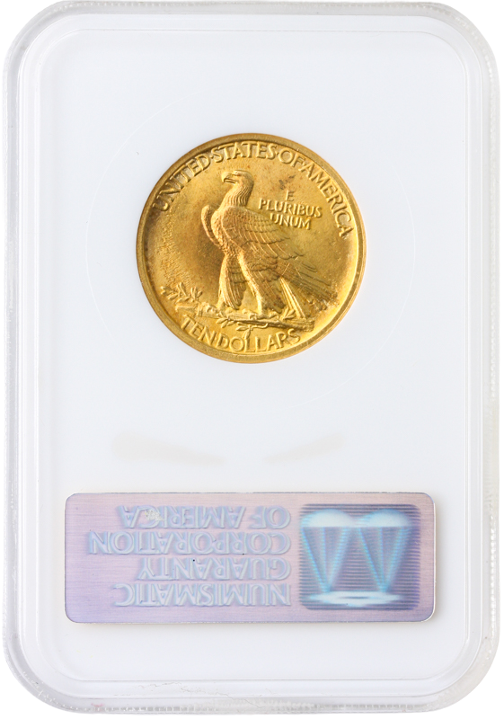 1907 No Motto $10 Indian Gold Coin NGC MS65 CAC