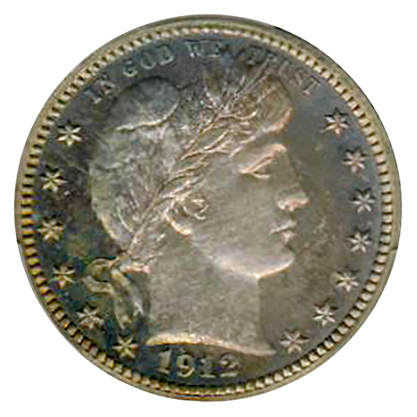 1912 Barber Quarter CACG PR68