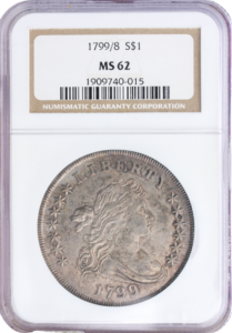 1799/8 Draped Bust $1 Large Eagle 13-Stars NGC MS62