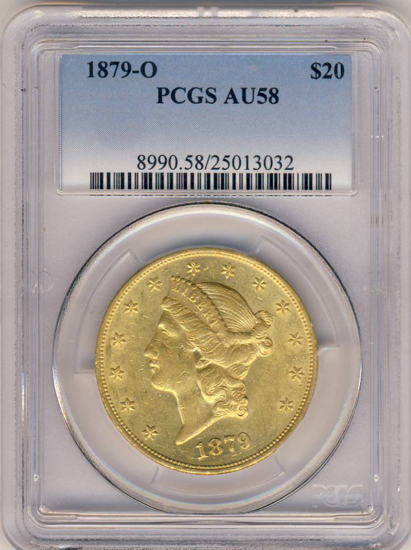 1879-O $20 Liberty PCGS AU58