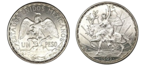 1 Peso Pattern Caballito with Raised Letter Edge 
