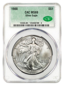 1988 1 oz Silver Eagle CACG MS69