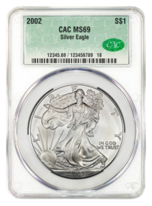 2002 1 oz Silver Eagle CACG MS69