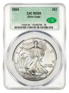 2004 1 oz Silver Eagle CACG MS69