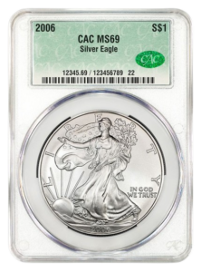2006 1 oz Silver Eagle CACG MS69