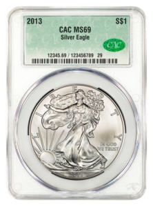 2013 1 oz Silver Eagle CACG MS69