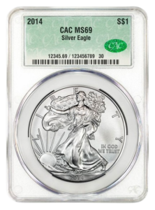 2014 1 oz Silver Eagle CACG MS69
